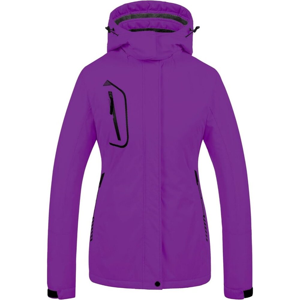 Women's Mountain Snowboarding Purple Waterproof Ski Jacket Coat Warm Winter